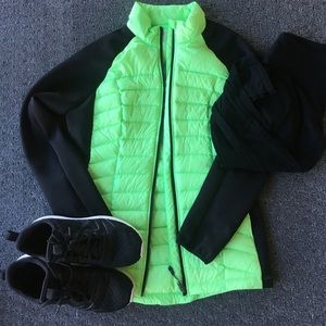 Mint and black bubble and neoprene jacket